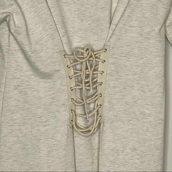 Potter's Pot Heathered Cream Lace-Up T-shirt Dress - Picture 5 of 7